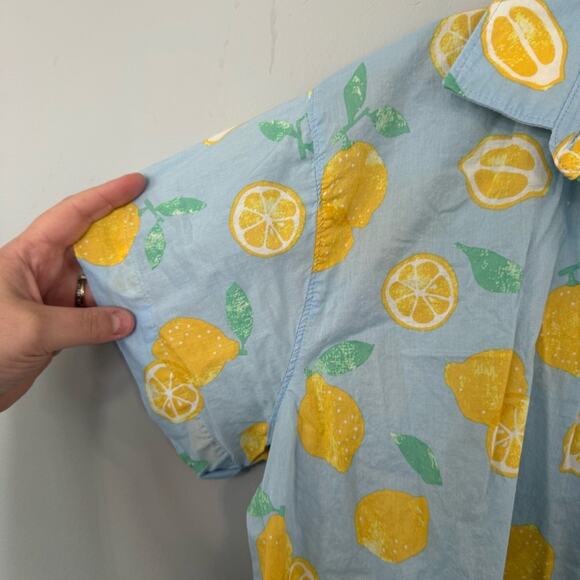 St John’s Bay Lemon Print Casual Button Down Shirt Women’s Plus Size XXL Cotton - Picture 3 of 5